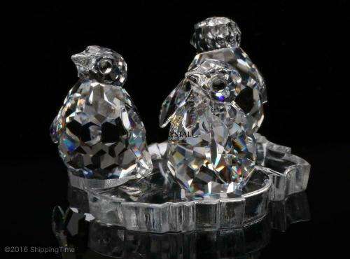 SWAROVSKI SILVER CRYSTAL `BABY PENGUINS SET 3` 209588  *