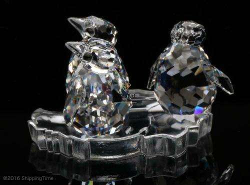 SWAROVSKI SILVER CRYSTAL `BABY PENGUINS SET 3` 209588  *