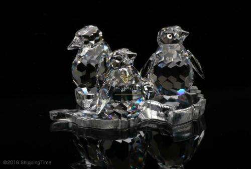 SWAROVSKI SILVER CRYSTAL `BABY PENGUINS SET 3` 209588  *