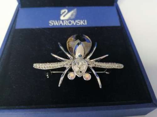 Swarovski Paradise Brooch Spider Darja Aurora Borealis Silver Shade 903655