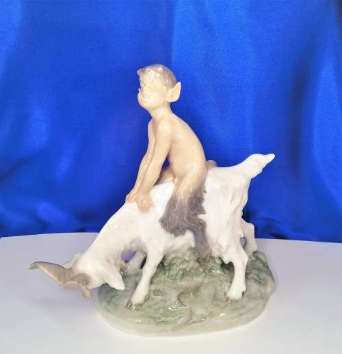 Royal Copenhagen Denmark Faun Riding a Goat 737 Figurine