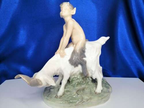 Royal Copenhagen Denmark Faun Riding a Goat 737 Figurine