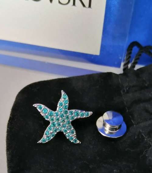 SWAROVSKI EVENT PIN BLUE STARFISH ETERNITY 2006 RETIRED RARE #