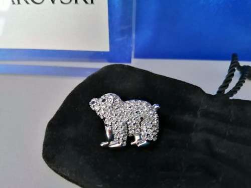 Swarovski SCS Silver Crystal 2012 Event Polar Bear Pin Brooch