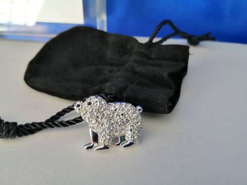 Swarovski SCS Silver Crystal 2012 Event Polar Bear Pin Brooch