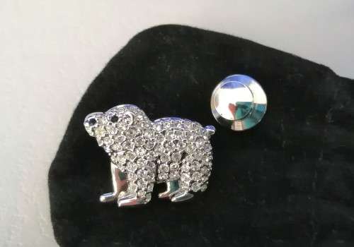 Swarovski SCS Silver Crystal 2012 Event Polar Bear Pin Brooch