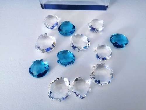 Swarovski Crystal Miniture Blue and clear Shells #