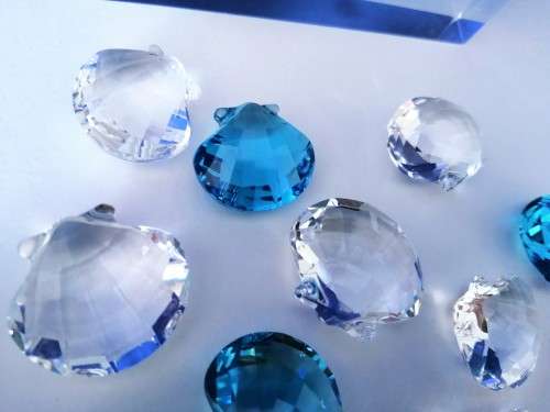 Swarovski Crystal Miniture Blue and clear Shells #