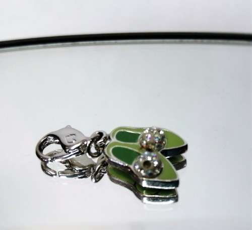 Swarovski Crystal Charm Bracelet Clip On Charm Green Shoes