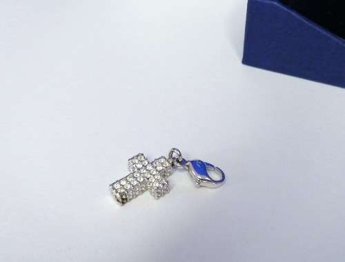 Genuine Swarovski Charm Bracelet Clip On Charm -  Crystal Cross.   #