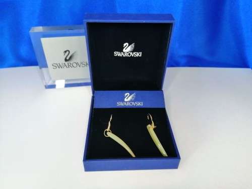 Swarovski Crystal Gold Dangle Earrings