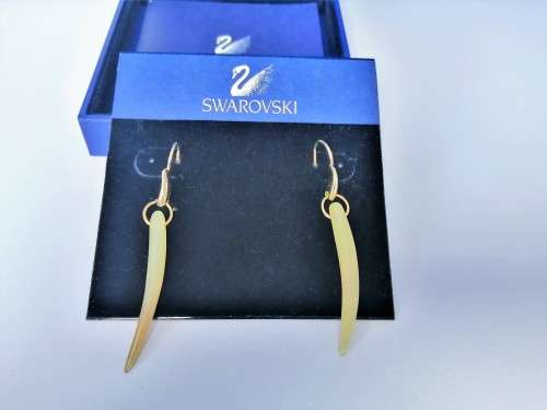 Swarovski Crystal Gold Dangle Earrings