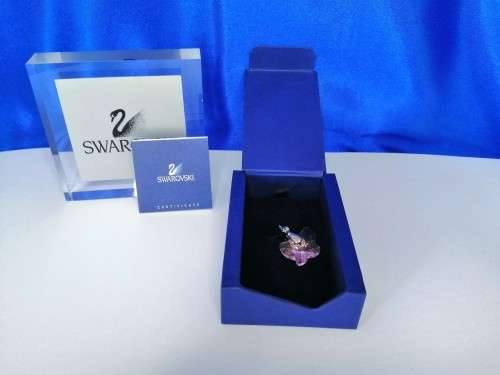 Swarovski Crystal Clip On Charm Light Rose Pink Crystal Butterfly Rhodium Plated