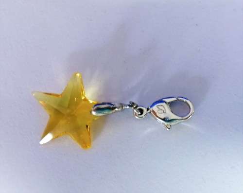 Swarovski Crystal Charm Bracelet Clip On Yellow Butterfly