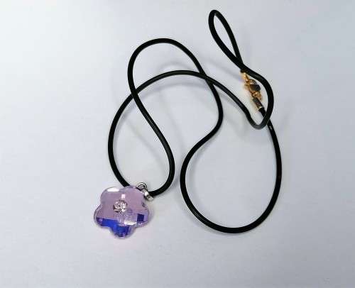 Genuine Swarovski Crystal Childs Pink Flower Necklace