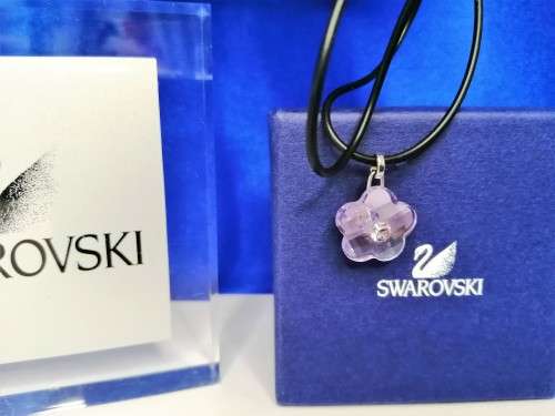 Genuine Swarovski Crystal Childs Pink Flower Necklace