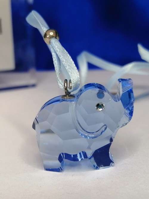 Swarovski Crystal Sweet Dreams in Light Sapphir Crystal Pacifier and Elephant