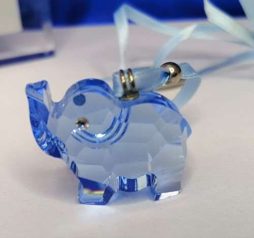 Swarovski Crystal Sweet Dreams in Light Sapphir Crystal Pacifier and Elephant
