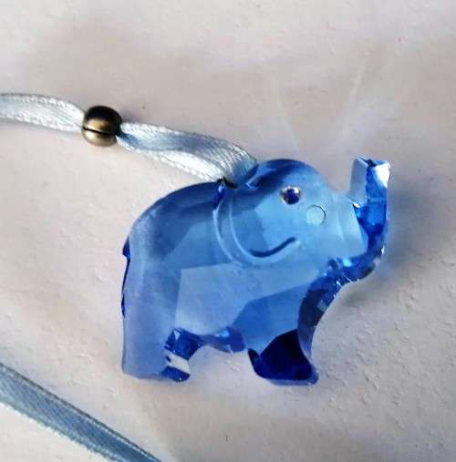 Swarovski Crystal Sweet Dreams in Light Sapphir Crystal Pacifier and Elephant