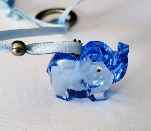 Swarovski Crystal Sweet Dreams in Light Sapphir Crystal Pacifier and Elephant