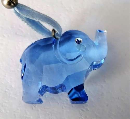Swarovski Crystal Sweet Dreams in Light Sapphir Crystal Pacifier and Elephant