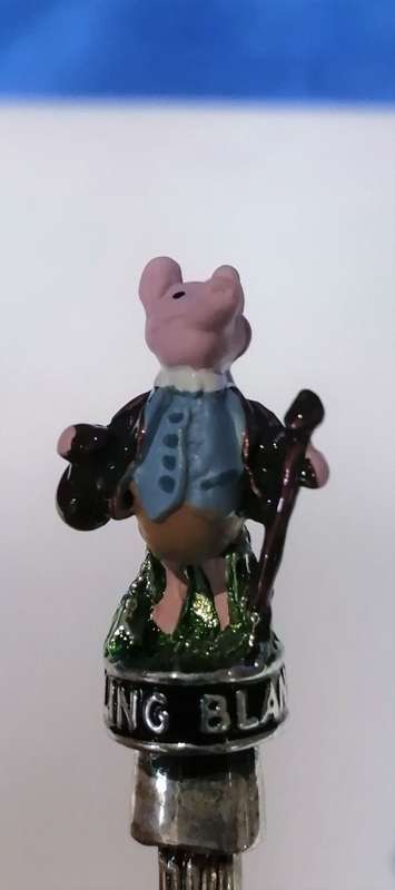 Vintage Pigling Bland 1993 Beatrix Potter Silver Plated Baby Spoon, Hand painted