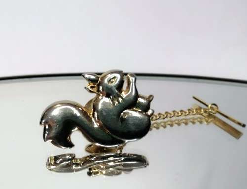 Beautiful Vintage Squirrel Pin with Chain