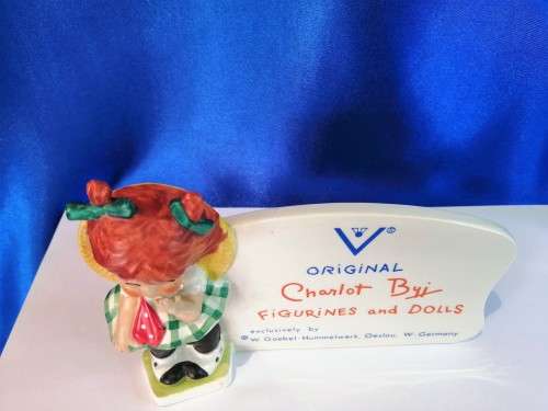 Charlot Byi Figurines and Dolls Goebel Advertising Display Sign Red Headed Girl 1966