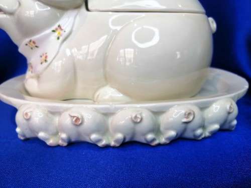 Vintage 1983 Fitz and Floyd Porcelain Pig For the French Market Serving Dish and Plate #