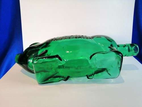 Vintage Suffolk Bitters Green Glass Figural Pig Bottle #