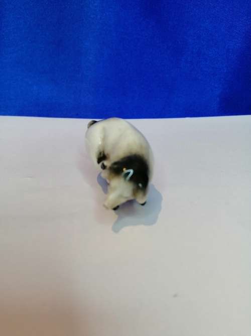 ANTIQUE Old Porcelain Bisque Miniature Pig