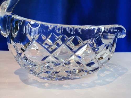 Stunning Cut Glass Crystal Swan Dish