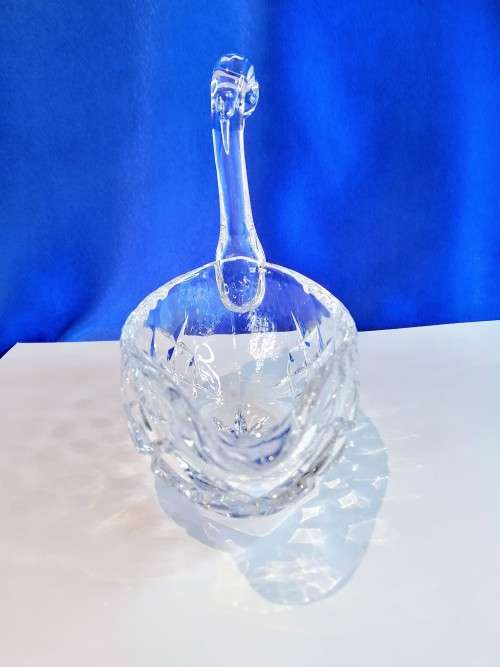 Stunning Cut Glass Crystal Swan Dish