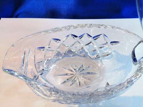 Stunning Cut Glass Crystal Swan Dish