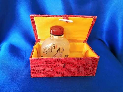 Chinese Hand Painted Pig Dog Stuff Bottle #