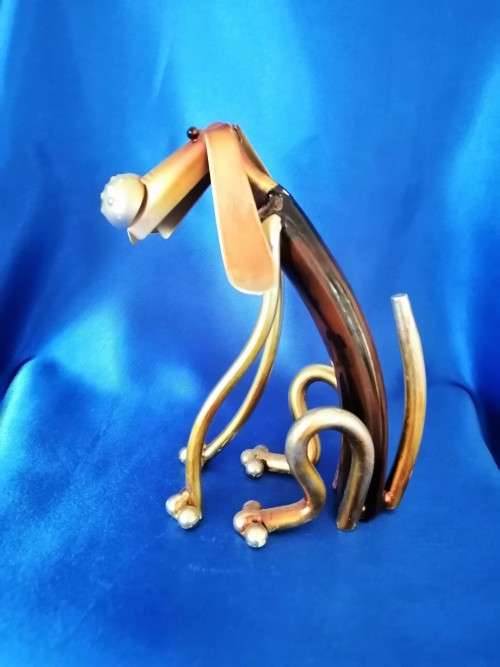Quirky Metal Dog Figure #