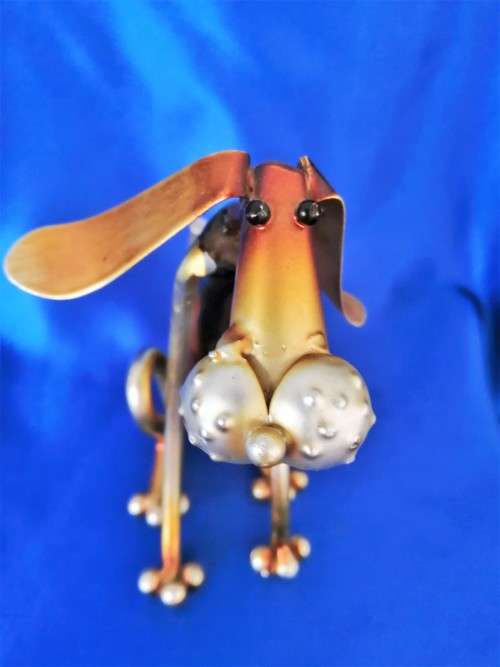 Quirky Metal Dog Figure #