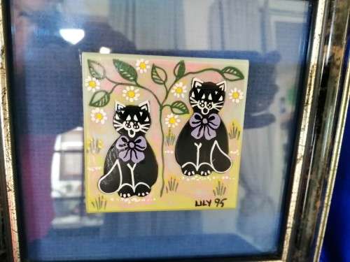 Sweet Framed Cat tile,Lilly 95 #