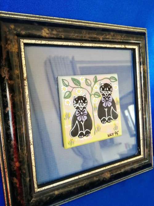 Sweet Framed Cat tile,Lilly 95 #