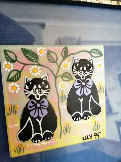 Sweet Framed Cat tile,Lilly 95 #