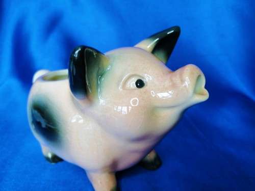 Vintage Ceramic Pig Milk Jug #