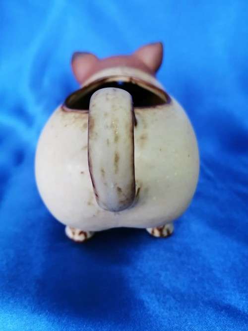 Vintage Two Tone Pottery Pig Milk Jug #
