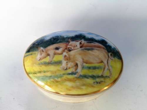Harcourt China C Burns Porcelain Trinket Box #