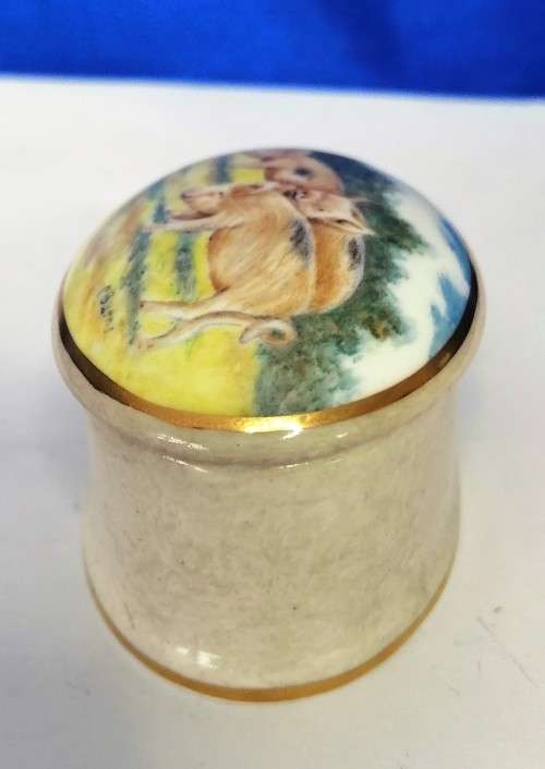 Harcourt China C Burns Porcelain Trinket Box #