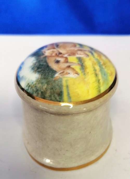 Harcourt China C Burns Porcelain Trinket Box #