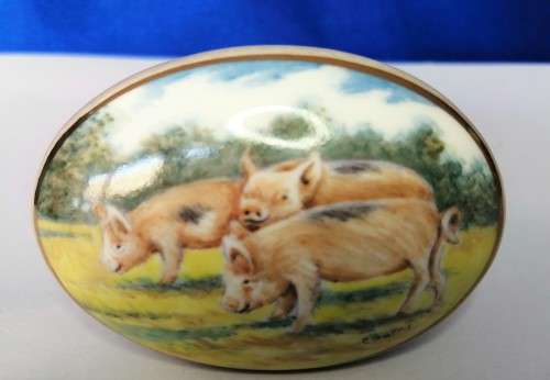 Harcourt China C Burns Porcelain Trinket Box #