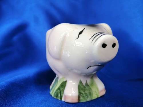 Vintage Border Pig piggy Egg Cup HP CC James Herriot Vibe Holder cottage core #