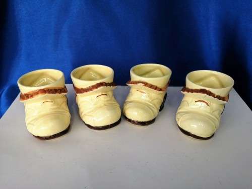 Four Vintage China Shoes Boots