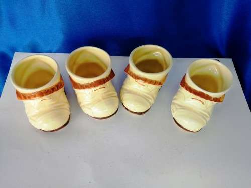 Four Vintage China Shoes Boots