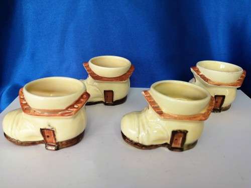Four Vintage China Shoes Boots